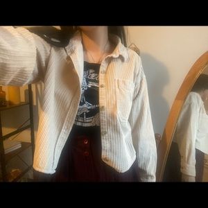 Corduroy cropped button up